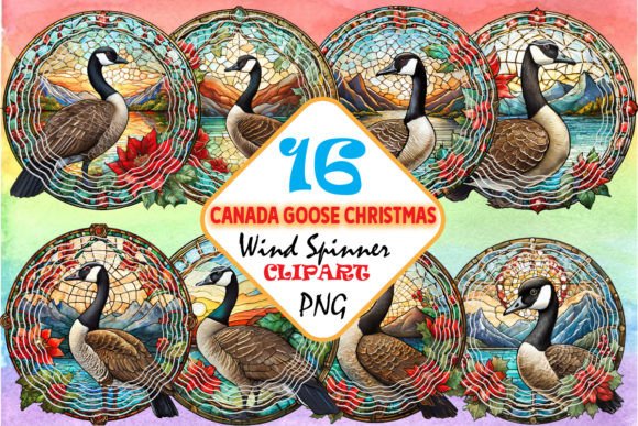 Canada Goose Christmas PNG Wind Spinner: Illustrations for Branding