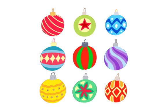 Christmas Ball Set Cartoon Vector Illust for Illustrations