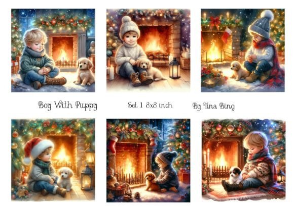 Christmas Boy with a Puppy: A Designer’s Review of Seasonal Illustrations