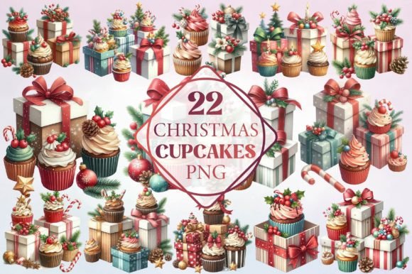 Christmas Cupcake Clipart Freebies Review