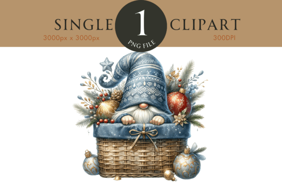 Christmas Gnome Clipart Watercolor PNG: Illustrations for Branding