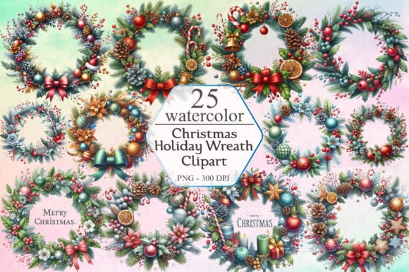 Christmas Holiday Wreath Clipart Png Review for Illustrations