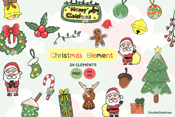 Christmas PNG Clipart Set for Illustrations