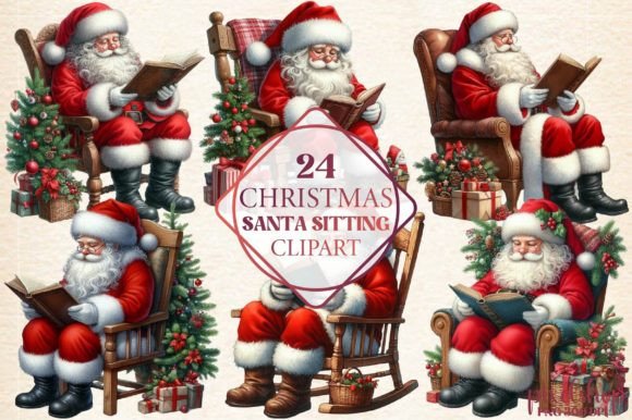 Christmas Santa Sitting Clipart Review for Digital Sellers