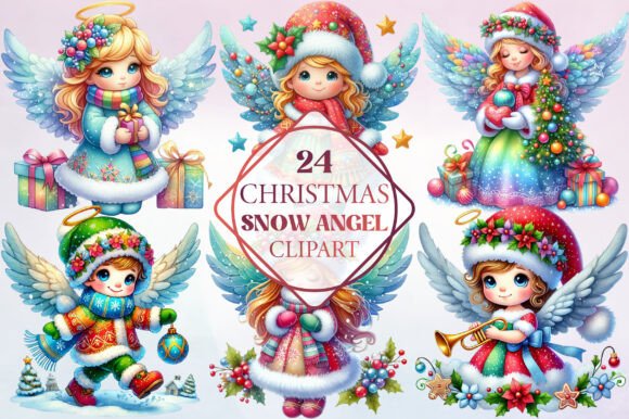 Christmas Snow Angel Clipart Freebies Review