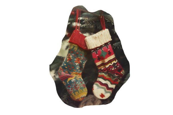 Christmas Stocking PNG Collage: Illustrations for Brand Design