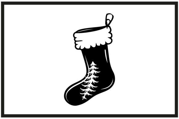 Christmas Stocking Silhouette Isolated