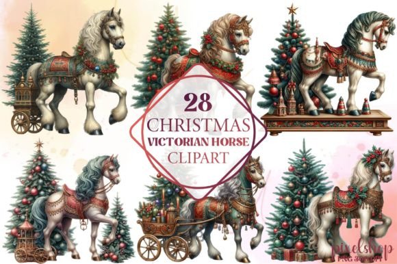 Christmas Victorian Horse Clipart Freebies Review