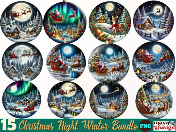 Christmas Winter Night Scene Clipart Png Illustrations Review