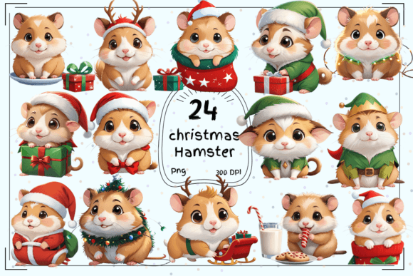 Cute Christmas Hamster Clipart Illustrations Review