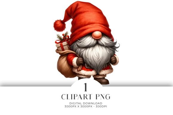 Red Santa Christmas Gnome Clipart PNG: A Designer’s Take on Holiday Illustrations