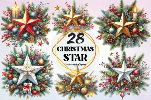 Reviewing Watercolor Christmas Star Clipart for Embroidery
