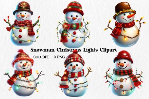 Snowman Christmas Lights Clipart Review