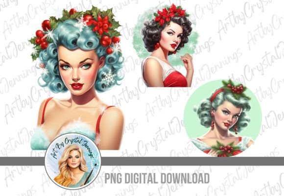 Vintage Christmas Pin Up Girl PNG: A Designer’s Review for Branding and Illustrations