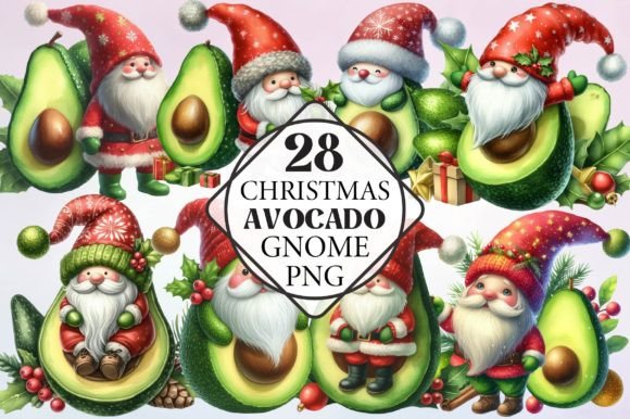 Watercolor Christmas Avocado Gnome Review: Freebies for Modern Blogs