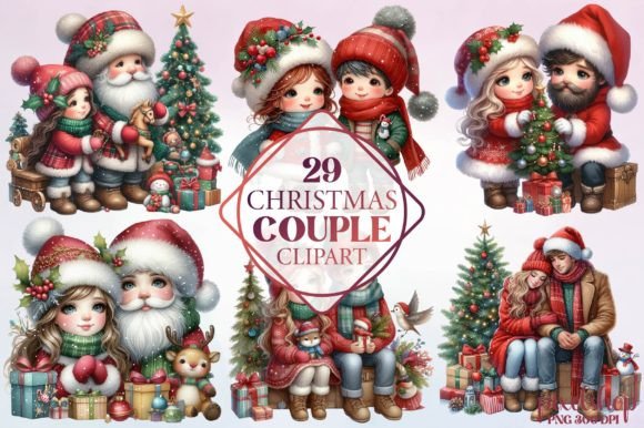Watercolor Christmas Couple Clipart: A Brand Designer’s Review of Illustrations