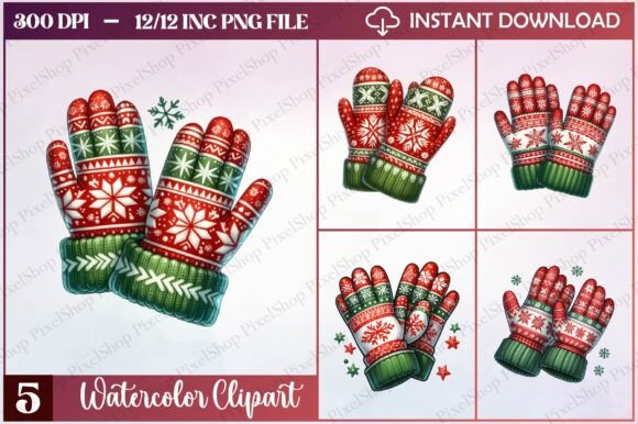 Watercolor Christmas Gloves Clipart: A Brand Designer’s Review of This Season’s Freebies